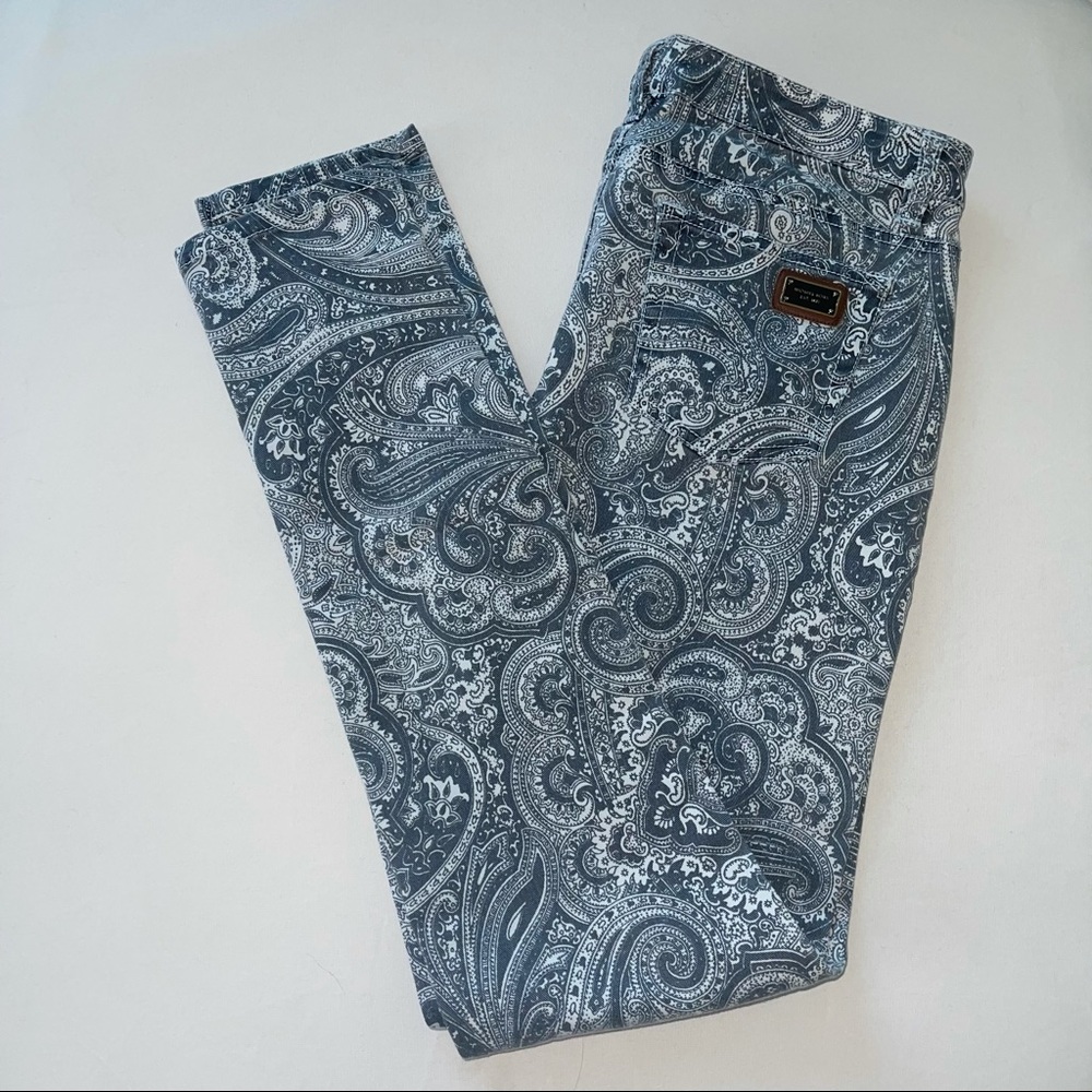 Blue Paisley Michael Kors Denim Skinny Jeans